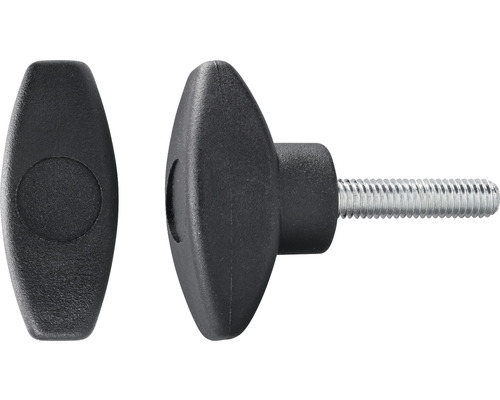 Dva plastové otočné gombíky so závitovou skrutkou