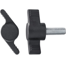 Dve aretačné skrutky s krídlovou rukoväťou