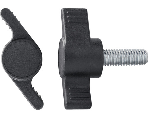 Dve aretačné skrutky s krídlovou rukoväťou