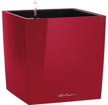 Štvorcový kvetináč so zavlažovacím systémom a ukazovateľom hladiny vody