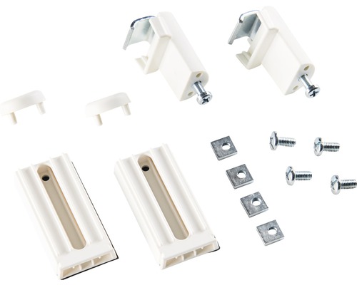 Upevňovacia sada pre plisované žalúzie so skrutkami, držiakmi a krytmi