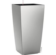 Vysoký, strieborný kvetináč so zavlažovacím systémom