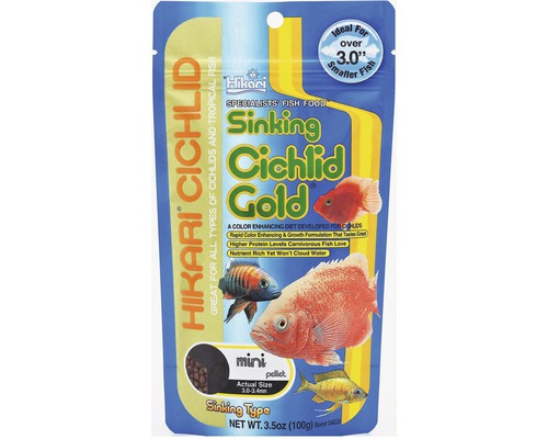 Krmivo pre cichlidy Hikari Cichlid Gold Sinking Mini 100 g Krmivo pre ryby Hikari Sinking Cichlid Gold Mini Pellet, 100 gramov