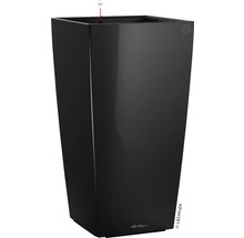 Čierna, vysoká nádoba na rastliny pre vnútorné aj vonkajšie použitie