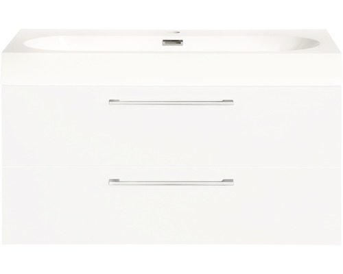 Kúpeľňová skrinka s umývadlom Differnz Somero lesklá biela 57x80x38 cm