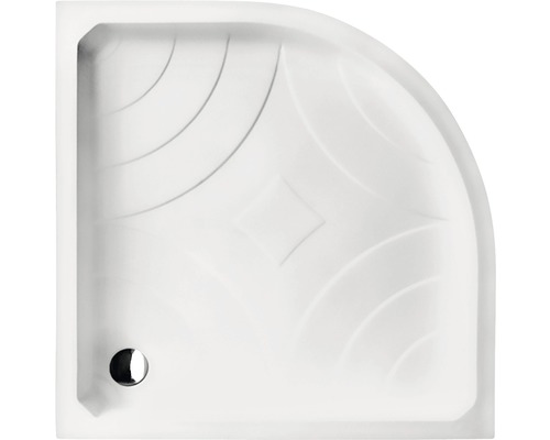 Štvrťkruhový sprchovací kút zo sanitárneho akrylátu s odtokovou súpravou