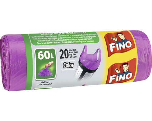 Vrecia na odpad Fino fialové 60 l 20 ks-0