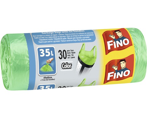 Vrecia na odpad Fino Color 35 l 30 ks zelené-0