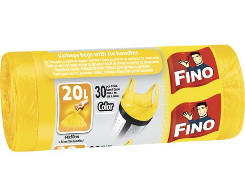 Vrecia na odpad Fino Color 20 l 30 ks žlté-0