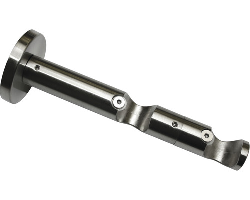 Nástenný nosník Chicago otvorený pre 2 tyče nerezová oceľ Ø 20 mm, 8/6 cm Kovový držiak záclonovej tyče