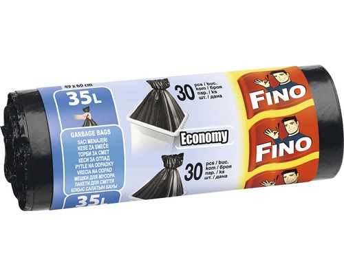 Vrecia na odpad Fino Economy čierne 30x35 l-0