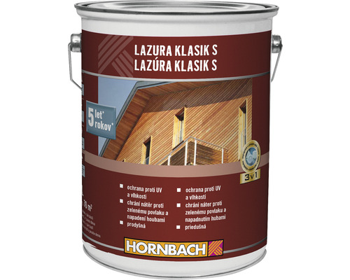 Lazúra na drevo Hornbach Klasik S orech 5 + 1 l