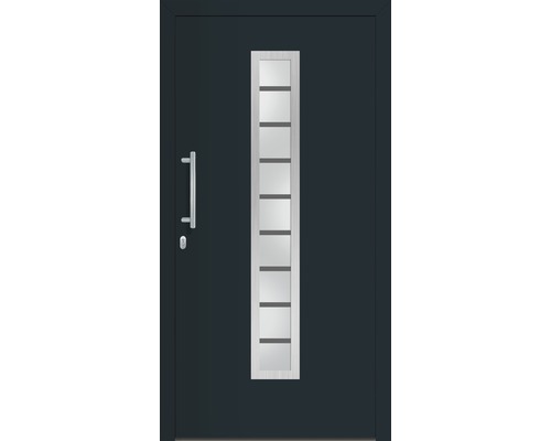 Vchodové dvere so sklenenou vložkou, kľučkou a zámkom