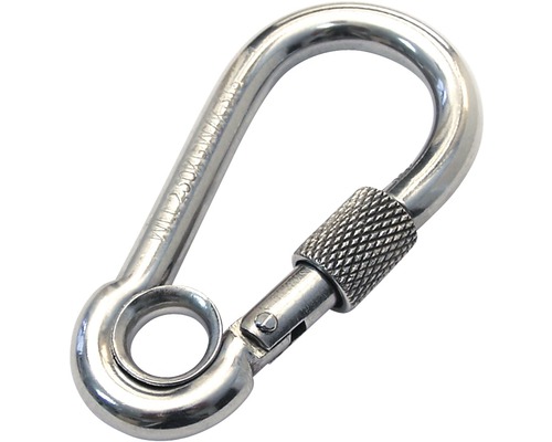 Karabína 80 mm s očkom Kovová karabína so skrutkovacím zámkom