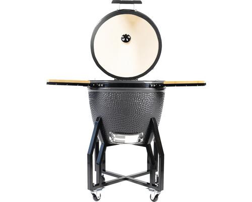Keramický gril s vekom, bočnými stolíkmi a podvozkom