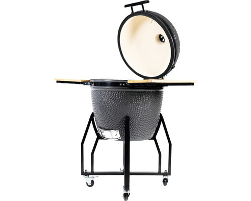 Keramický gril s otvoreným vekom na vozíku