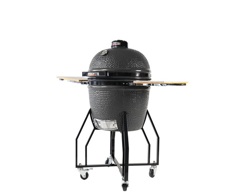 Keramický gril na kolieskach s odkladacími plochami