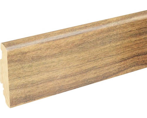 Soklová lišta Skandor Morris Walnut lesklá FU60L 19x58x2400 mm Drevená podlahová lišta s drevenou štruktúrou