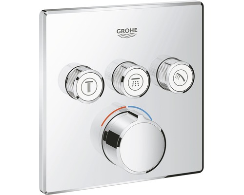 Logo Grohe Sprchová armatúra s tromi gombíkmi na ovládanie teploty a typu prúdu