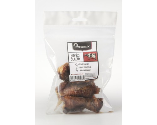 Maškrta pre psov Vetamix sušené hovädzie šľachy 100 g Vetamix hovädzie šľachy v priehľadnom vrecku, psí snack