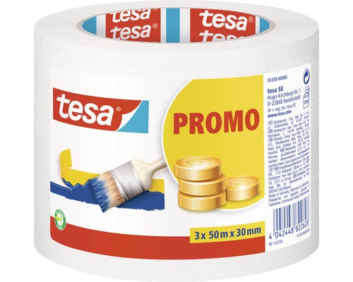 Rola maliarskej pásky Tesa, balenie po 3 kusy s rozmermi 50 metrov x 30 milimetrov