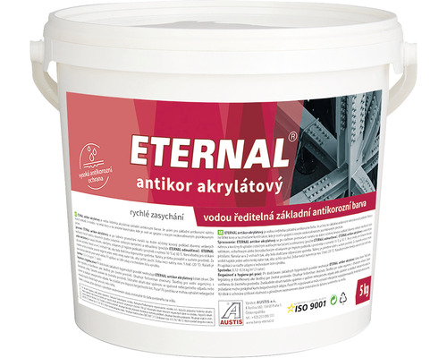 Farba na kov Eternal antikorózna 07 červeno-hnedá 5 kg Vedro antikoróznej akrylátovej farby Eternal Antikor, riediteľná vodou