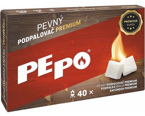 Podpalovač pevný PE-PO Premium biele kocky 40 ks