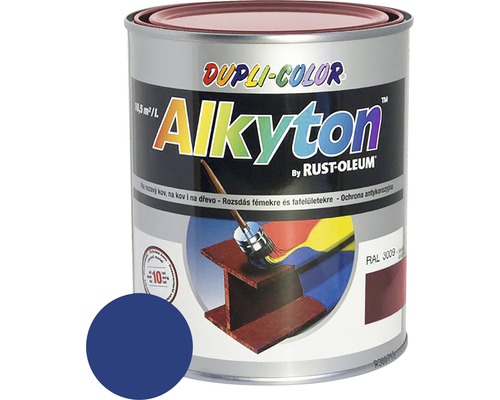 Samozákladová farba na hrdzu i drevo lesklá Alkyton 0,75 l modrá RAL5002