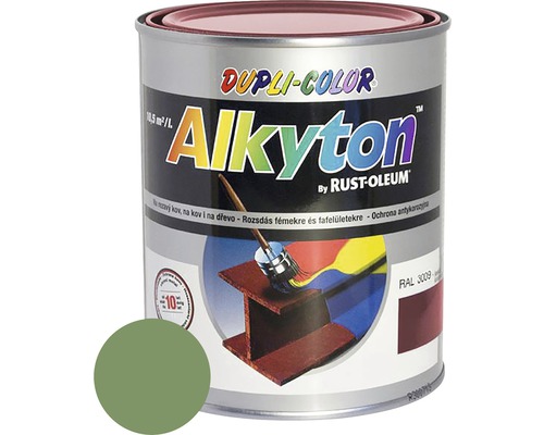 Samozákladová farba na hrdzu i drevo lesklá Alkyton 0,75 l zelená RAL6011