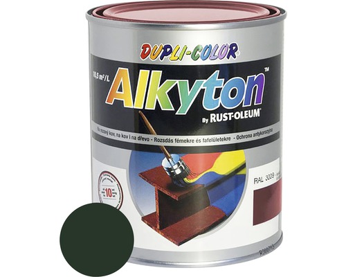 Samozákladová farba na hrdzu i drevo lesklá Alkyton 0,75 l zelená RAL6009