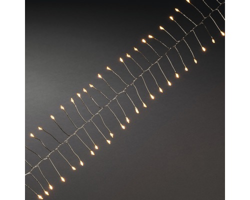 Svetelná reťaz Konstsmide na batérie s 6h časovačom 60 LED 1 m jantárové svetlo LED svetelná reťaz s drôtom