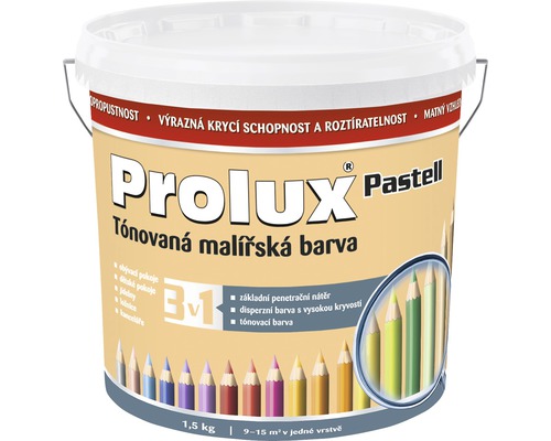 Farba na stenu Prolux Pastell 0777 marhuľová 1,5 kg Vedro tónovacej farby na steny Prolux Pastell do interiéru, 1,5 kg