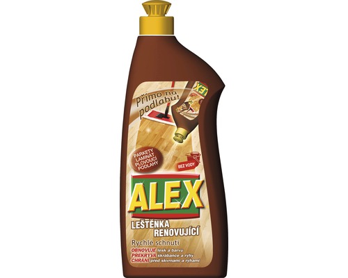 Renovátor Alex na parkety a plávajúce podlahy 900 ml Alex Polish na renováciu parkiet, laminátu a plávajúcich podláh.