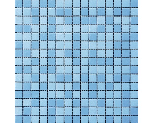 Sklenená mozaika mix svetlomodrá a modrá 30,5 x 32,5 cm Mozaiková dlaždica so štvorcovým vzorom