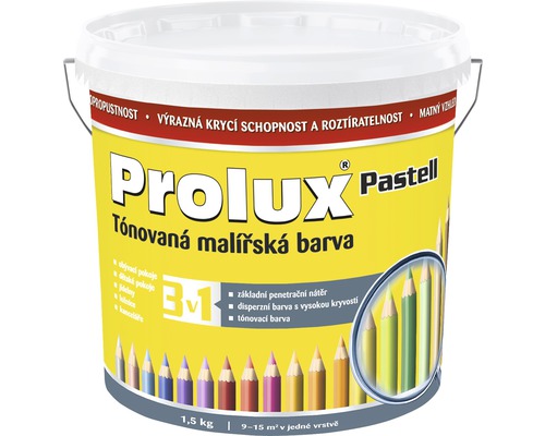 Farba na stenu Prolux Pastell 0618 sýta žltá 1,5 kg Prolux Pastell tónovaná maliarska farba vo vedre