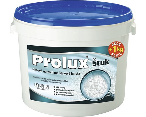 Povrchová stierka Prolux Štuk biela 14 kg + 1 kg zdarma Vedro hotovej štukovej hmoty