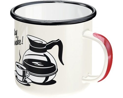 Smaltovaný hrnček s motívom kávy