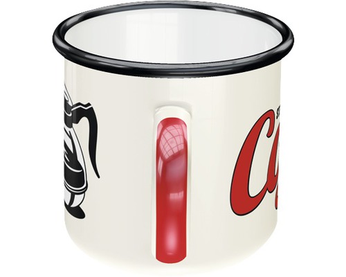 Smaltovaný hrnček s motívom pre kempovanie a outdoor