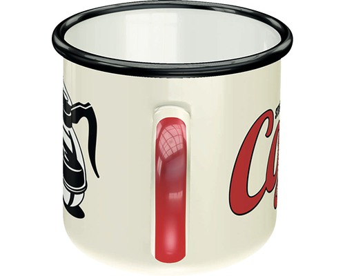 Smaltovaný hrnček s motívom kávy