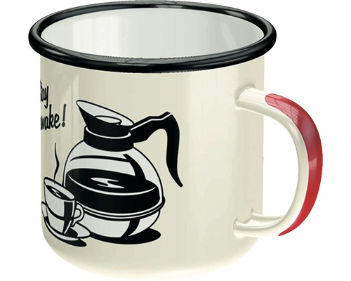 Smaltovaný hrnček s motívom kávy