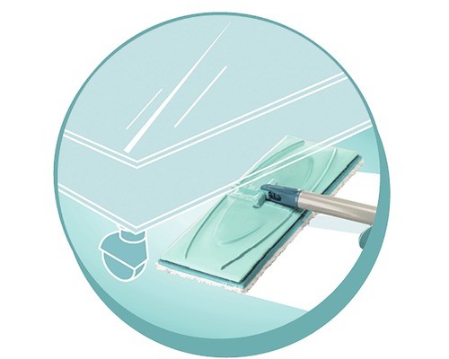 Ilustrácia mopu pod kusom nábytku