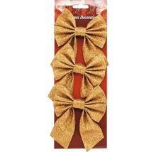 Tri zlaté mašle na vianočnú dekoráciu