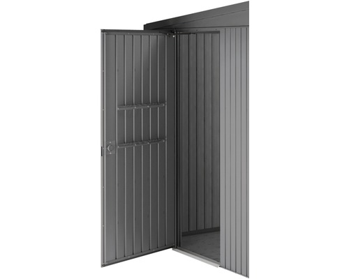 Prídavné dvere pre záhradné domčeky Biohort HighLine, AvantGarde, Panorama 80x185,5 cm pravé tmavosivé metalické
