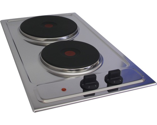 Elektrický dvojitý varič z nehrdzavejúcej ocele s dvomi varnými zónami a otočnými gombíkmi