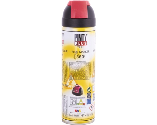 Značkovací sprej Novasol FLUO MARKER 360° červený 0,5 l Pinty Plus Tech Fluorescenčný značkovač 360 stupňov