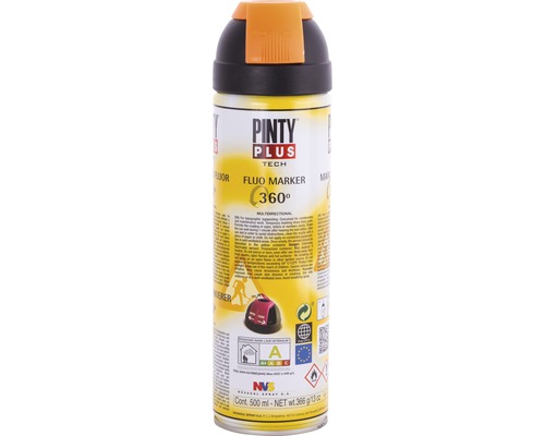 Značkovací sprej Novasol FLUO MARKER 360° oranžový 0,5 l Sprejová farba Pinty Plus Tech Fluo Marker