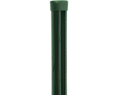 Stĺpik na plot Pilecký Pilclip Zn+PVC okrúhly 200 cm Ø 48 mm s montážnou lištou zelený