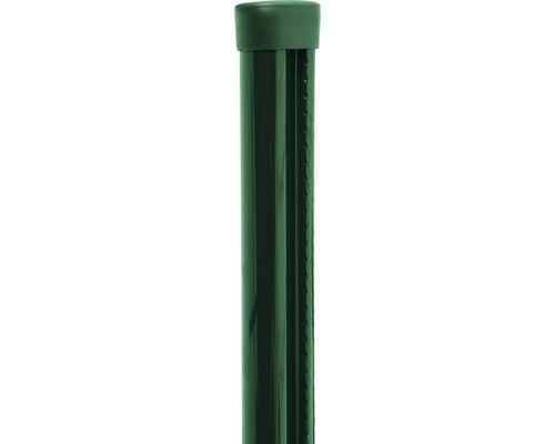 Stĺpik na plot Pilecký Pilclip Zn+PVC okrúhly 230 cm Ø 48 mm s montážnou lištou zelený