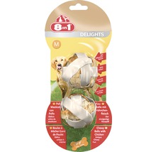 8in1 Delights žuvacie loptičky s kuracím mäsom pre psov, veľkosť M, balenie