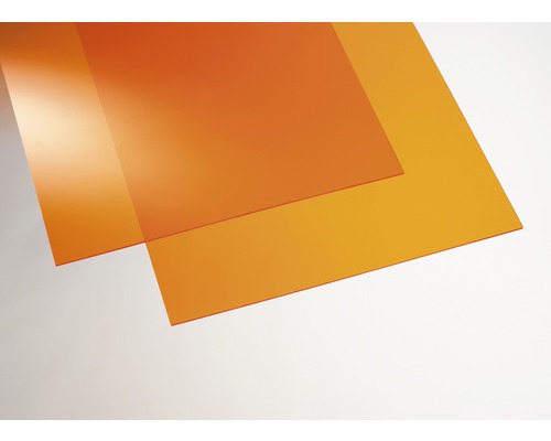Farebná akrylová doska 3x500x500 mm hladká oranžová Dve oranžové plastové dosky